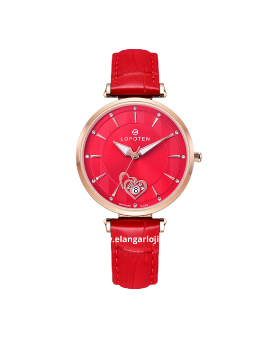 LOFOTEN F-2318L RD-9 Sapphire Glass Leather Strap