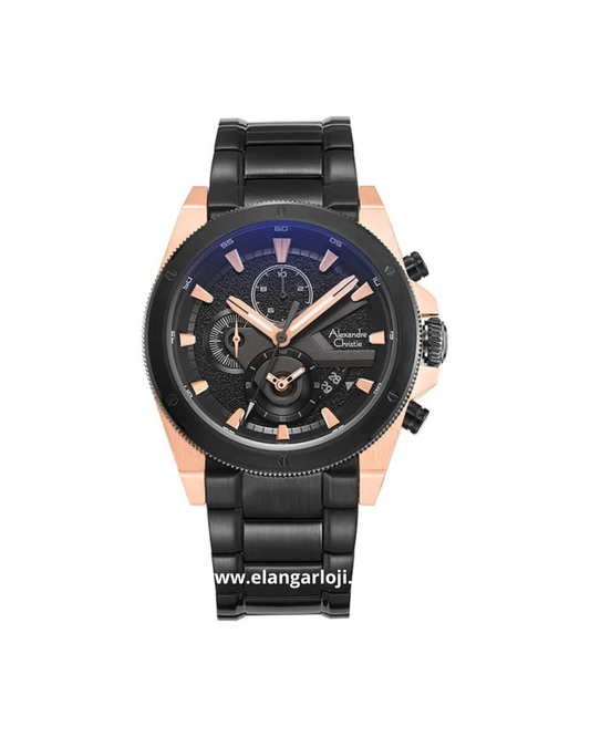 ALEXANDRE CHRISTIE AC 6619 MC BBRBA Men Black Dial Black Stainless Steel Strap