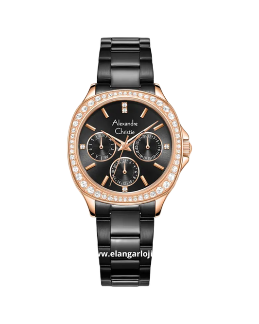 ALEXANDRE CHRISTIE AC 2B85 BF BBRDG Black Dial Black Stainless Steel Strap