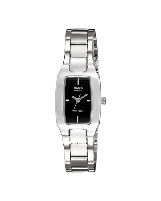 CASIO LTP-1165A-1CDF Ladies Black Dial Stainless Steel Band