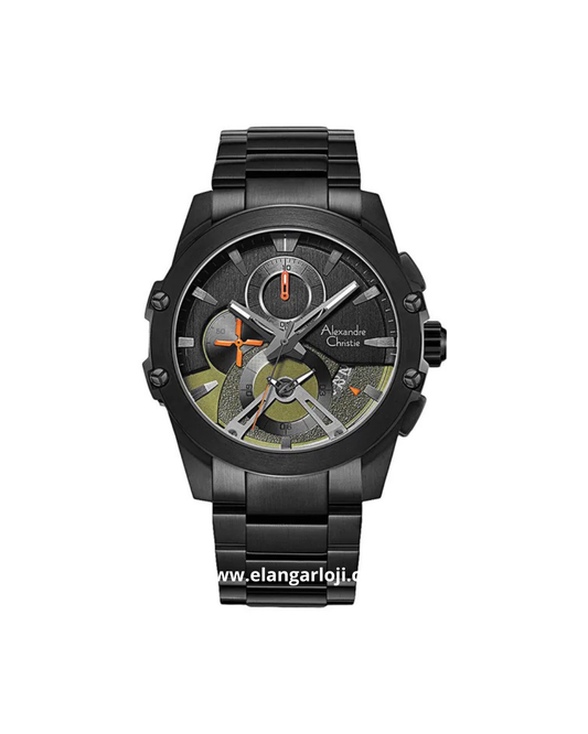 ALEXANDRE CHRISTIE AC 6607 MC BIPGN Men Dual Tone Dial Black Stainless Steel Strap
