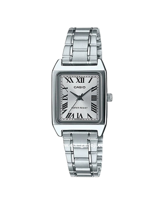 CASIO LTP-V007D-7BUDF Tank Silver Dial Stainless Steel Band