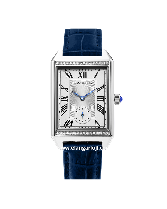 REGAN HARNEY VOGUE RH003-01 Blue Dial White Leather Strap