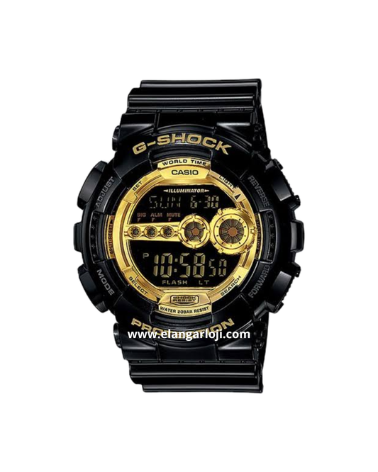 CASIO G-SHOCK GD-100GB-1DR Men Black And Gold Series Digital Dial Black Resin Band