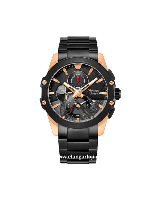 ALEXANDRE CHRISTIE AC 6607 MC BBRBA Men Black Dial Black Stainless Steel Strap