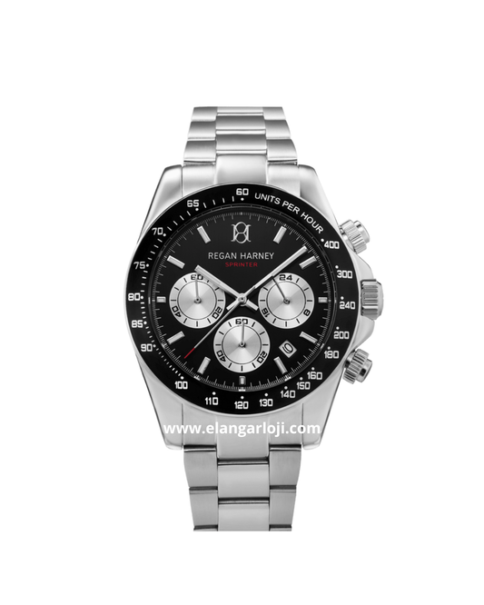 REGAN HARNEY RH008-01 SPRINTER Silver Dial Black Stainless Steel