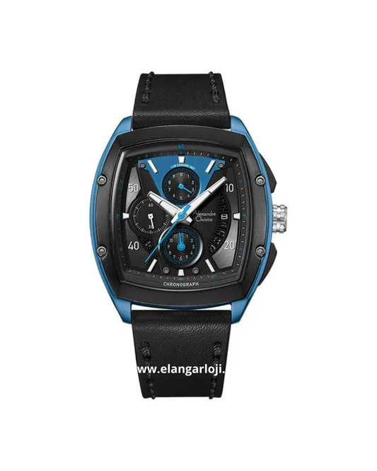ALEXANDRE CHRISTIE AC 6610 MC LIPBABU Men Dual Tone Dial Black Leather Strap