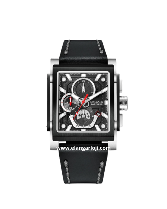 BALMER B-8144MCL SS-4 Sapphire Glass Leather Strap