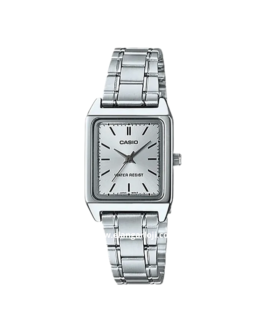 CASIO LTP-V007D-7EUDF Tank Silver Dial Stainless Steel Band