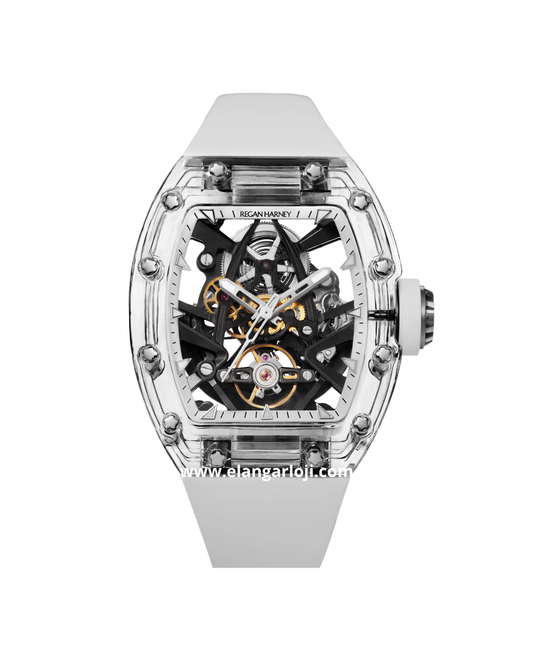 REGAN HARNEY RH66-11 LOUVRE White Automatic Rubber Strap