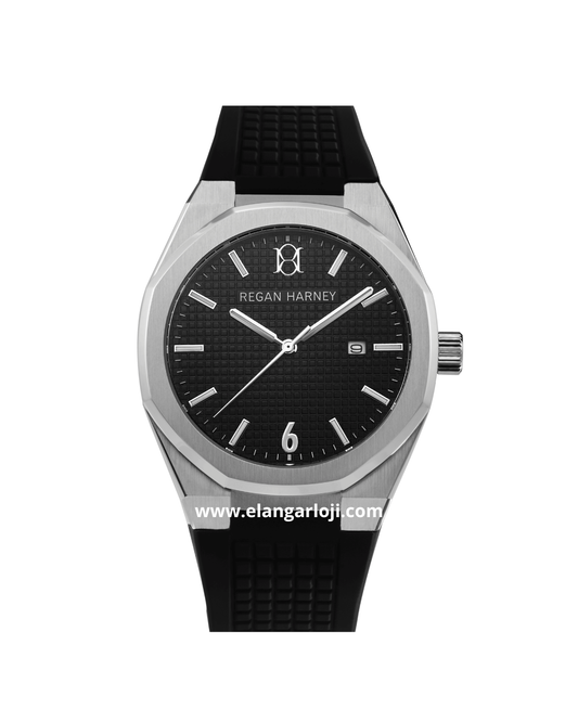 REGAN HARNEY RH001-01 REGAL SPORT Black Silver Rubber Strap
