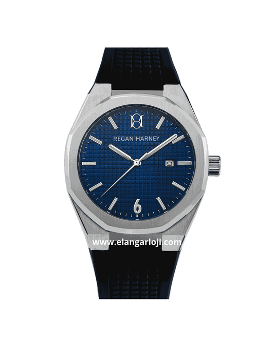 REGAN HARNEY RH001-02 REGAL SPORT Black Dial Blue Rubber Strap