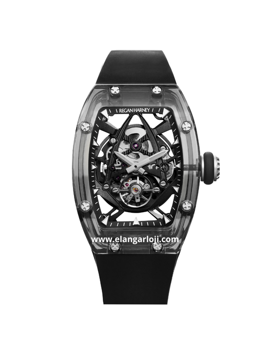 REGAN HARNEY RH36-12 NOIR Black Automatic Rubber Strap