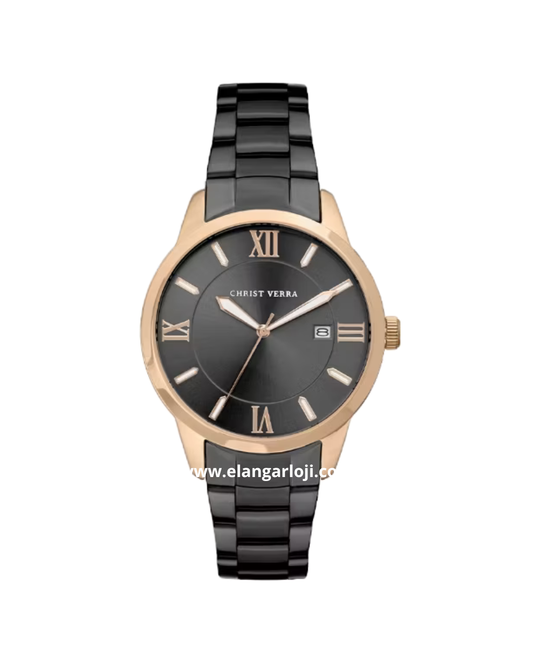 CHRIST VERRA TIMELESS HARMONY CV 10639L-18 BLK Black Rosegold Stainless Steel