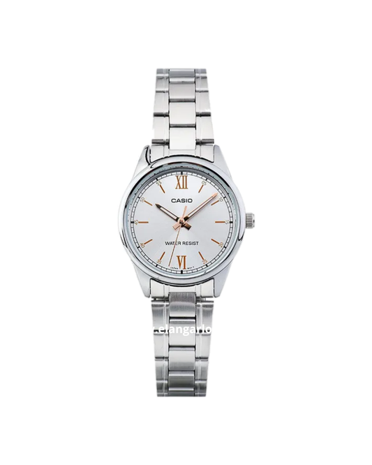 CASIO LTP-V005D-7B2UDF Ladies Silver Dial Stainless Steel Band