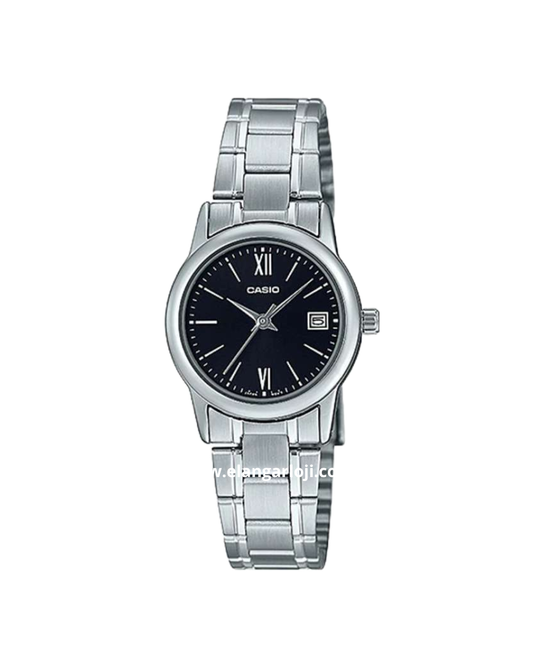 CASIO LTP-V002D-1B3UDF Ladies Black Dial Stainless Steel Band