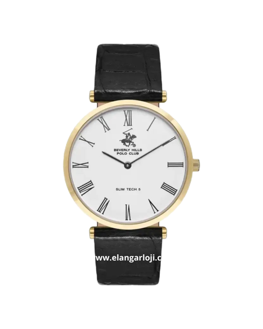 BEVERLY HILLS POLO CLUB BP3615X.131 Black Leather Strap