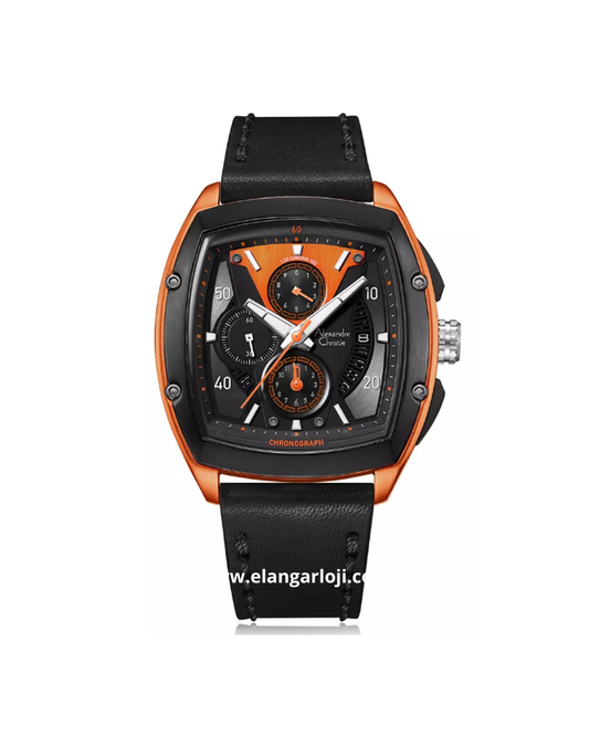 ALEXANDRE CHRISTIE AC 6610 MC LIPBAOR Men Dual Tone Dial Black Leather Strap