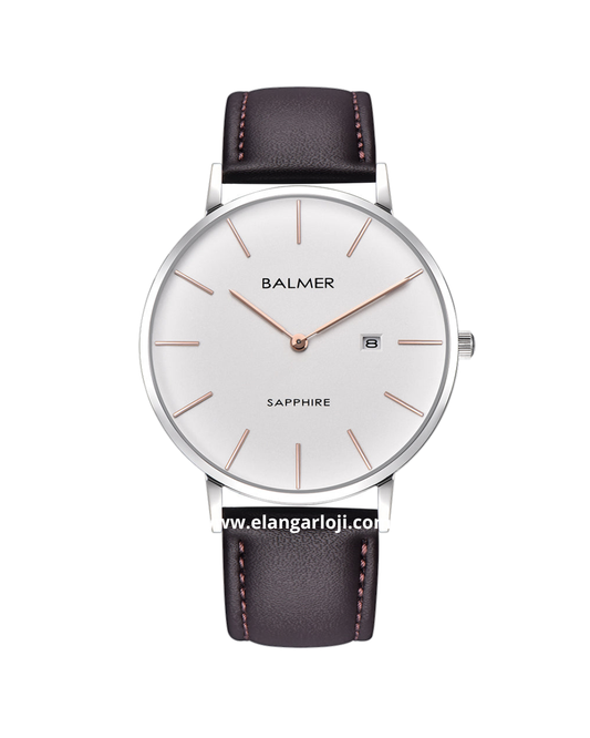 BALMER B-8143M SS1-8 Sapphire Glass Leather Strap
