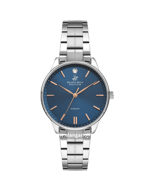 BEVERLY HILLS POLO CLUB BP3230X.390 Silver Dial Blue Diamond Stainless Steel