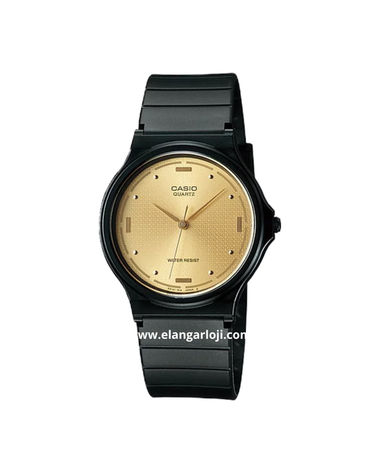 CASIO MQ-76-9ALDF Gold Dial Black Resin Strap