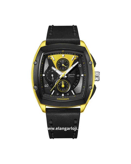 ALEXANDRE CHRISTIE AC 6610 MC LIPBAYL Men Dual Tone Dial Black Leather Strap