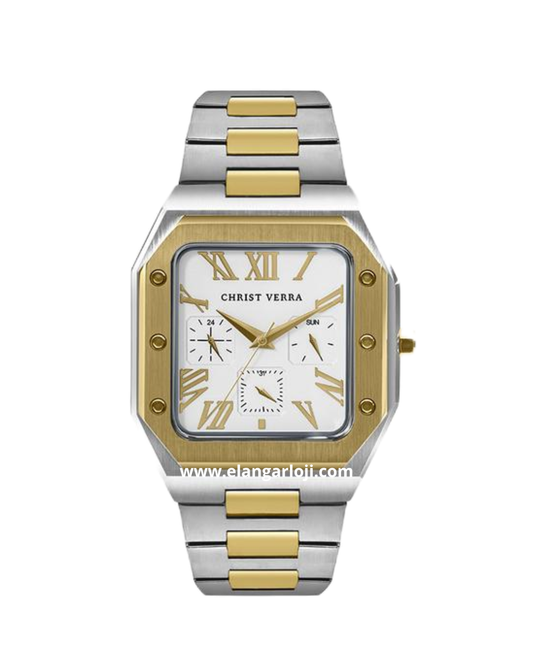 CHRIST VERRA CV 921790G-13 SLV Silver Gold Dial White Stainless Steel