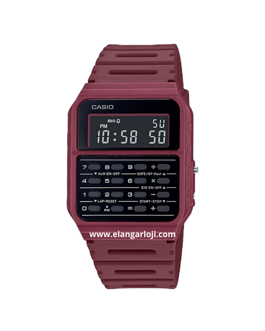 CASIO CA-53WF-4BDF Data Bank Digital Red Resin Band