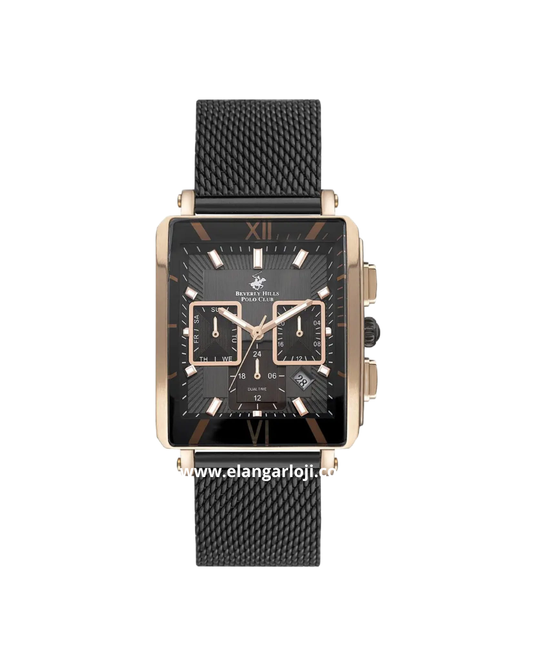 BEVERLY HILLS POLO CLUB BP3283X.450 Black Rosegold Stainless Steel