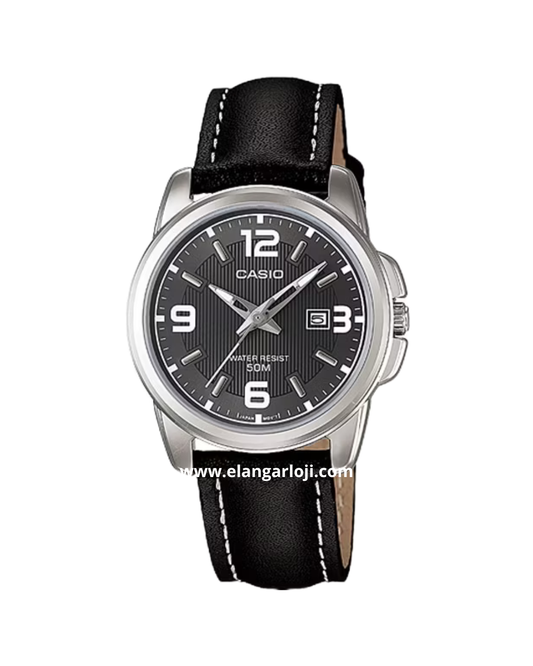 CASIO LTP-1314L-8AVDF Enticer Black Dial Black Leather Band