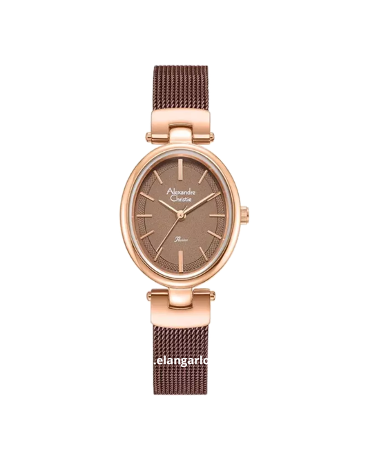 ALEXANDRE CHRISTIE AC 2C08 LH BROBO Passion Brown Dial Brown Mesh Strap