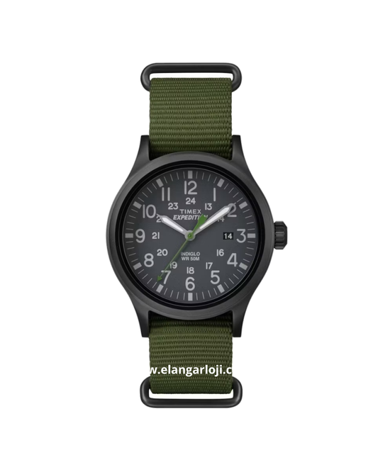 TIMEX EXPEDITION TW4B04700 TC Scout Indiglo Black Dial Green Nylon Strap