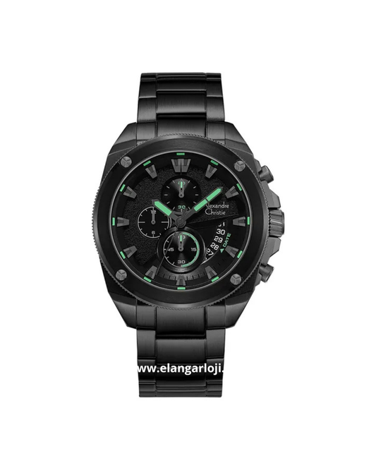 ALEXANDRE CHRISTIE AC 6646 MC BEPBALE Men Black Dial Black Stainless Steel Strap