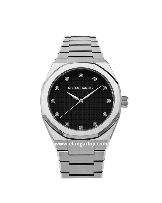 REGAN HARNEY MOISSANITE REGAL RH010-01 Silver Dial Black Stainless Steel