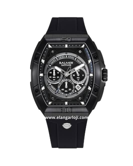 BALMER B-8832MC BK-4 Full Black Rubber Strap