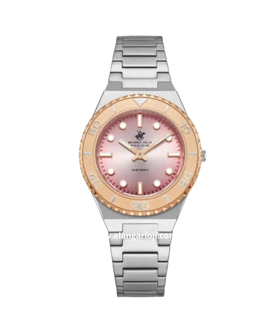 BEVERLY HILLS POLO CLUB BP3713X.380 Silver Dial Pink Stainless Steel