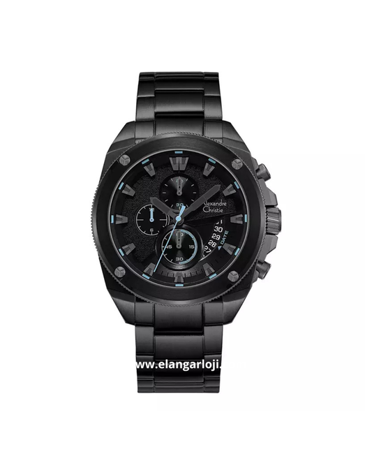 ALEXANDRE CHRISTIE AC 6646 MC BEPBALB Men Black Dial Black Stainless Steel Strap