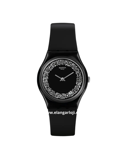 SWATCH GB312 Sparklenight Dial Black Rubber Strap