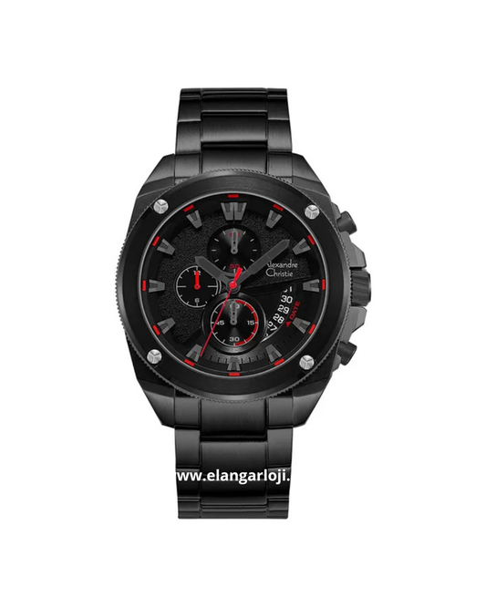ALEXANDRE CHRISTIE AC 6646 MC BEPBARE Men Black Dial Black Stainless Steel Strap