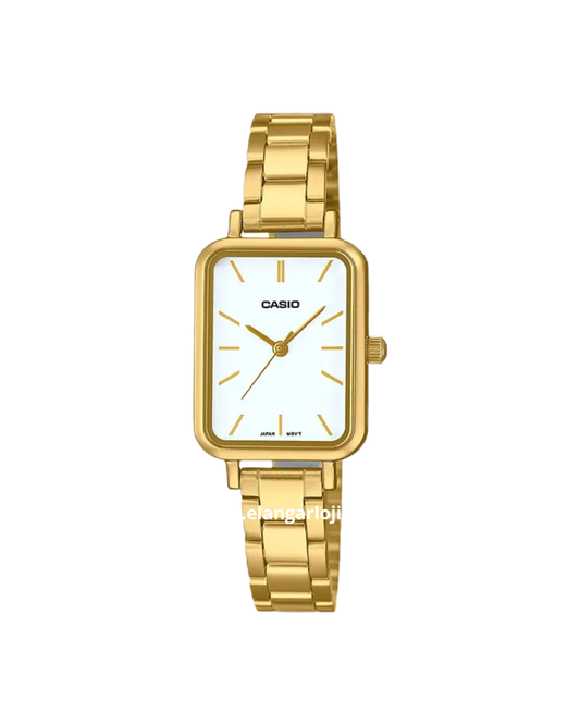 CASIO LTP-V009G-7EUDF Ladies White Dial Gold Stainless Steel Band