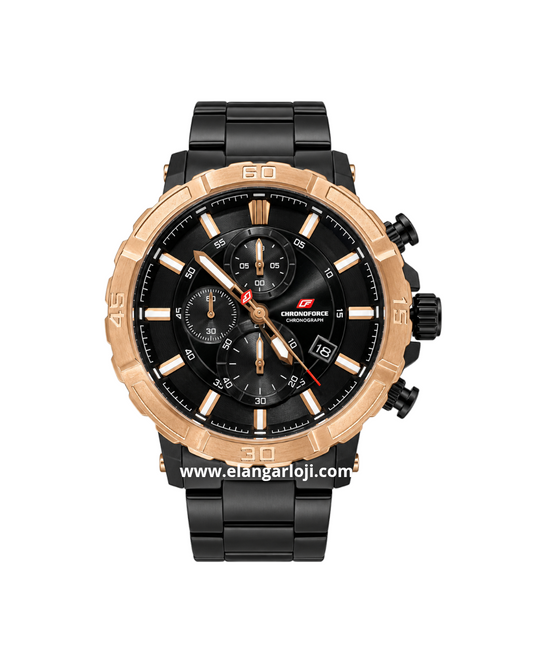 CHRONOFORCE CF-5350G Black Rosegold Stainless Steel