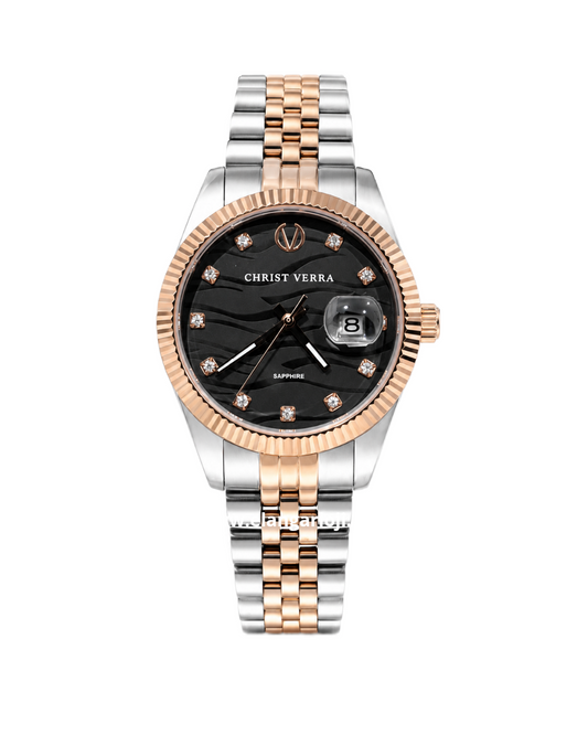 Christ Verra CV 12487L-14 BLK Serene Wave Series Black Rosegold